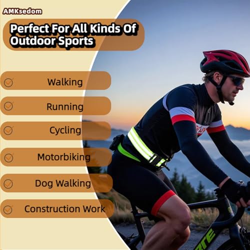 2 Pcs Reflective Belt Sash Walking Gear, High Visibility Safety Running Gear, Night Walking Safety Gear for Men Women Kids Night Dog Walking Gear - color: Green