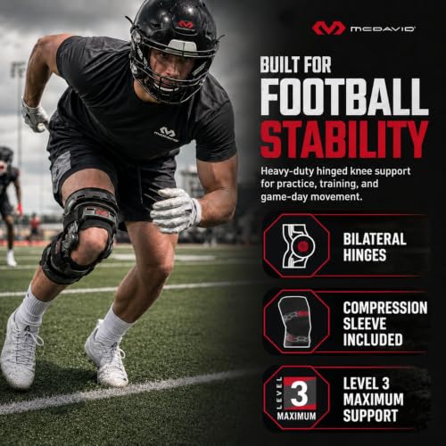 McDavid Heavy Duty Hinged Knee Brace for Men, ACL MCL PCL, Side Stabilizers - size: Small, style: Left Knee