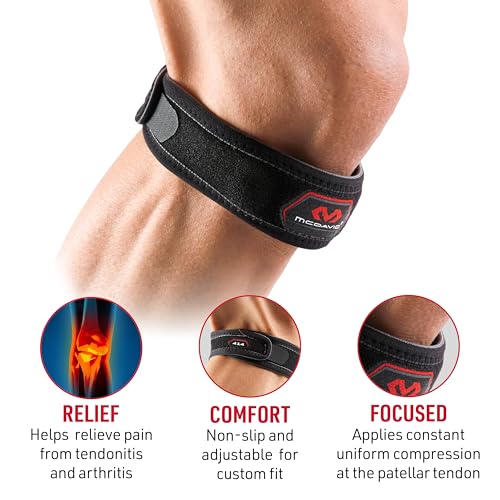 McDavid Knee Band for Knee Pain Relief, Support Brace Patella Tendon Knee Strap for Pickleball, Hiking, Soccer, Basketball, Running, Jumpers Knee, Tennis, Tendonitis, Volleyball & Squats - size: Medium