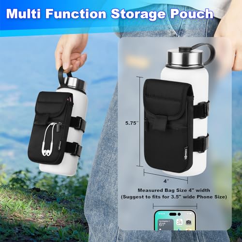 Cosmos Water Bottle Pouch Accessories for Gym Sports Hiking Running Walking Workout, Fits 18-40 Oz Bottle, Storage Pocket for Cell Phone Keys Cards Earphones