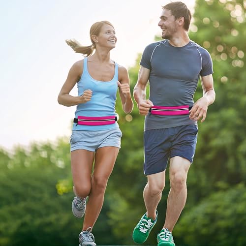 Running Belt Fanny Pack Men and Women Slim Running Bag Money Belt - color: Bright Red