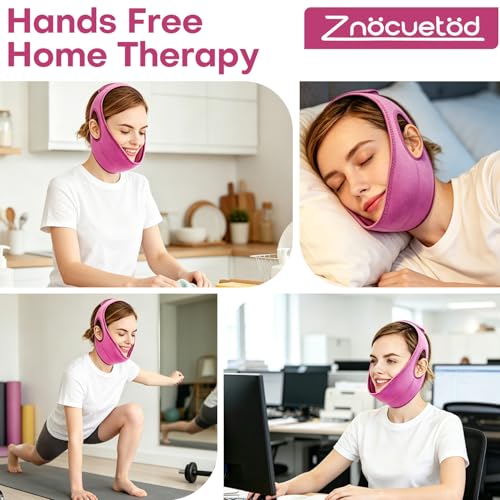 Wisdom Teeth Ice Pack Head Wrap Jaw Face Ice Pack for Wisdom Teeth Removal with 4 Gel Packs for Toothache Pain Relief Facial Face Oral Surgery TMJ Tonsillectomy Recovery Must Haves - color: Hot Pink With 4 Ice Packs