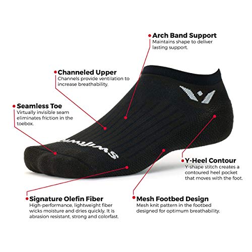 Swiftwick ASPIRE TWELVE Running Socks, Knee High Compression Fit - color: Black, size: Small