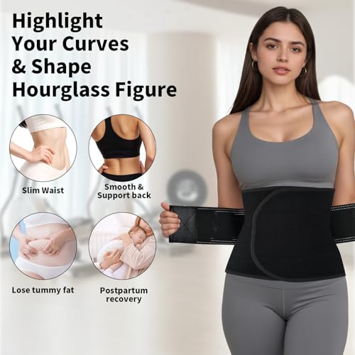 LKV Waist Trainer for Women, Sweat Band for Stomach Weight Loss - size: Medium