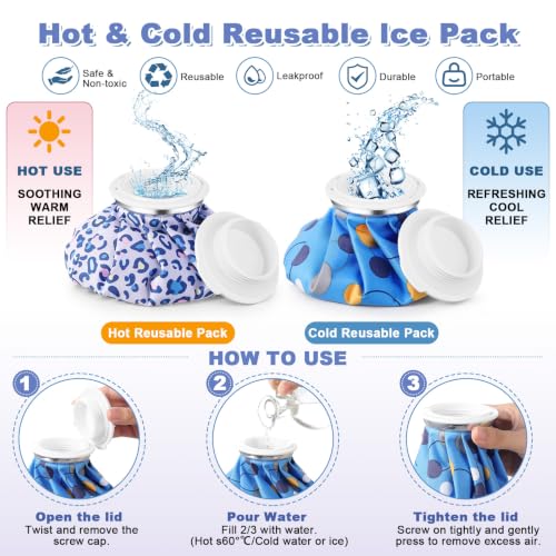 Honoson 4 Pack Reusable Ice Bag Hot Cold Bag Leakproof, Geometric Style - style: Geometric Style