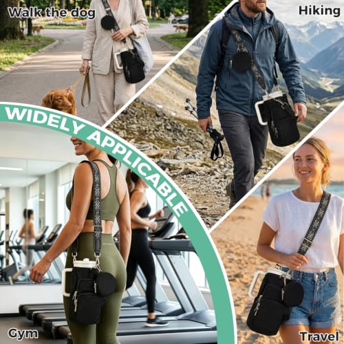 Water Bottle Carrier with Strap, Water Bottle Holder for Daily Use - color: Black