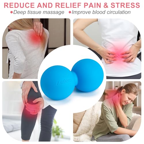 Aegero Peanut Massage Ball-Double Lacrosse Massage Ball (Blue Firm Ball) - color: Blue