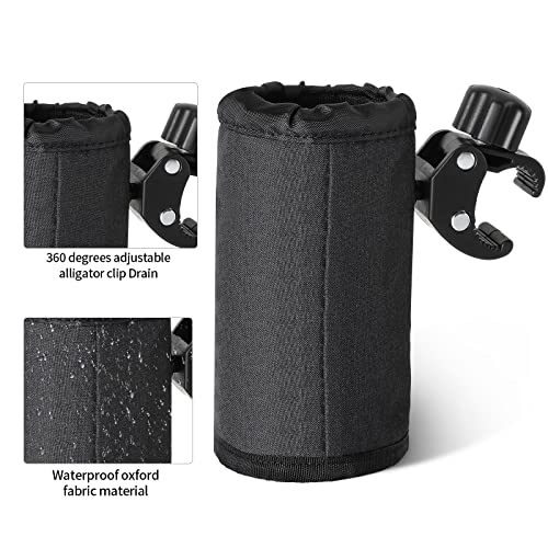 Hestya 2 Pcs Cup Holder Alligator Clip Bottle Holder Bike, Black