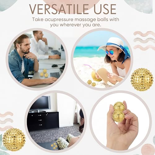 6 Pcs Magnetic Spiky Massage Ball Hand Exercise Relief, Gold