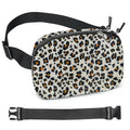 Mini Belt Bag for Women, RFID Small Fanny Pack, Womens Fashion Waist Packs with Extender Strap, Crossbody Bum Bags - color: J09-Beige Leopard