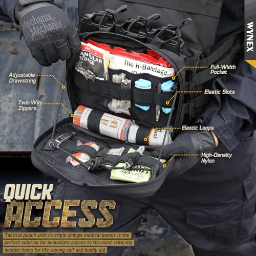 WYNEX Tactical Chest Rig Pack for Men, Running Chest Bag with Front Loop Airsoft, WYNEX Tactical Mag Pouch, Molle Admin Pouch of Laser Cut