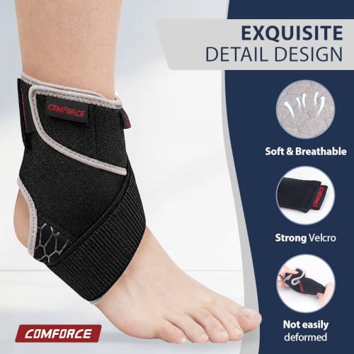 Ankle Brace with Compression Wrap, Ankle Support Sprained Brace - style: Ankle Brace Black