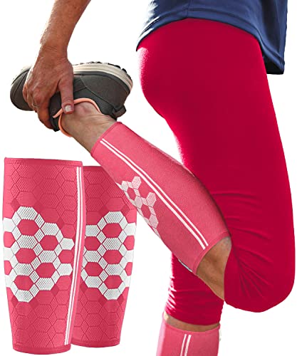 Sparthos Calf Compression Sleeves, Shin Splint Relief Men, Women - Pink-M - color: Flamingo Pink