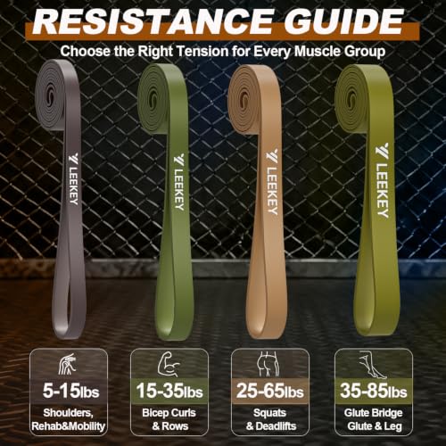 LEEKEY Resistance Bands Set for Pull Up Assistance & Exercise - color: Green