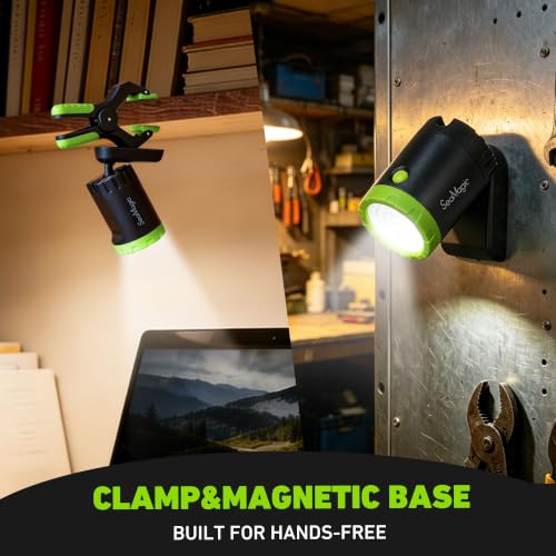 4-Pack 800LM Rechargeable LED Clamp Work Light, Magnetic & Clamp