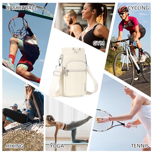 Rueesh Water Bottle Holder Bag with Adjustable Strap - color: Beige
