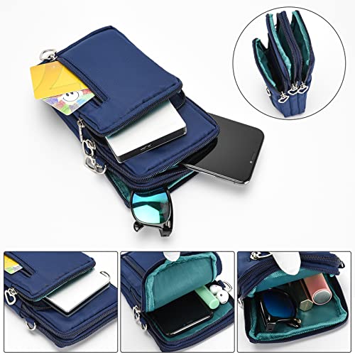 Women Cell Phone Purse Wristband Sport Armband Wallet Travel Crossbody Cell Phone Purse for Galaxy S10 Plus S9 Plus A50 A7 J7,OnePlus 6T,HTC U12 (Blue) - color: Blue