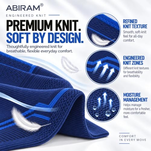 ABIRAM Ankle Brace Compression Sleeve with Adjustable Support Strap - color: Blue, size: X-Large