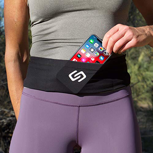 Sporteer VersaSlim Low-Profile Running Belt, Gym Waist Pack, Black, XL - color: Black, size: X-Large