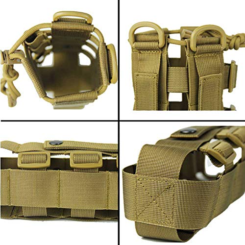 Molle Tactical Water Bottle Holder Pouch Adjustable for 16oz-50oz Bottles - color: Brown