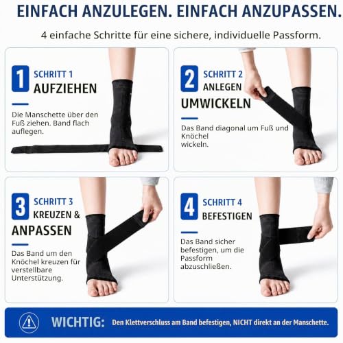 ABIRAM Ankle Brace Compression Sleeve with Adjustable Support Strap - color: Rose, size: Small