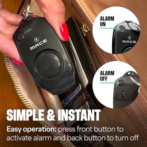 Mace Personal Safety Alarm - Loud 130db Siren, Built in Emergency Whistle, Easy On/Off Push Button Activation, Batteries Included, Personal Alarm for Women & Men - Black - color: Black (Alarm Only)