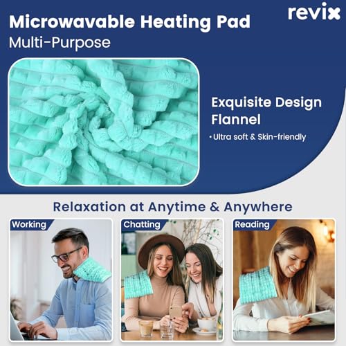 REVIX Microwavable Heating Pad, 8 x 14 Moist Heat Pad, Warm Compress - size: 8 x 14", style: Green