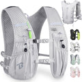 BECOJADDE Running Vest for Women Men, 5L/6L Lightweight Hydration Backpack Running Pack for Marathon, Trail, Cycling, Hiking, Jogging - color: Gray