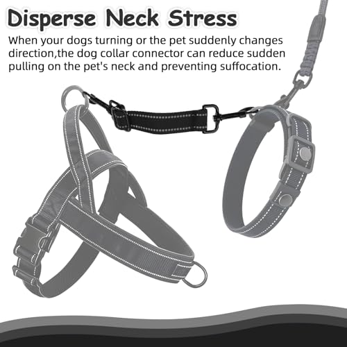 YUEPET 2 Pack Dog Collar Safety Clips, Adjustable Prong Collar Backup Clips - color: Bright Black*2（Trapezoid Black)