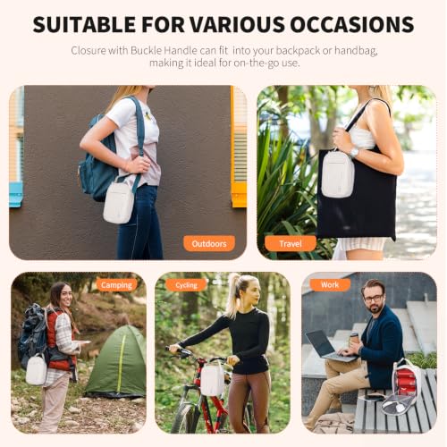 NOL Small Insulated Snack Bag Mini Freezable Cooler Pouch 3L fit 3 Cans | Wide-Mouth 6hours Cool & Warm Lightweight Leakproof Nylon Box for Work Travel Cream - color: Cream