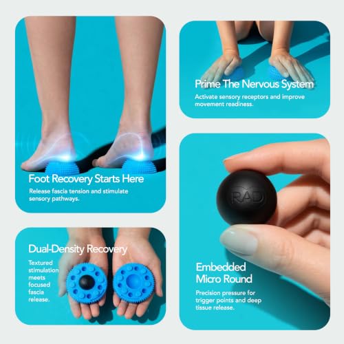 RAD The Original Neuro Ball – Foot Roller & Textured Massage Ball for Myofascial Release, Plantar Fasciitis, Hands & Face – Spiky Therapy Tool for Muscle Relief - style: Neuro Ball