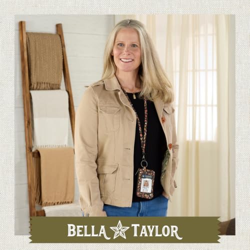 Bella Taylor ID Lanyard, Quilted ID Holder, Twilight Garden - color: Twilight Garden