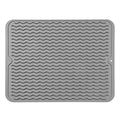 MicoYang Silicone Dish Drying Mat, Grey, 16"×12" - color: Gray, size: 16"L x 12"W