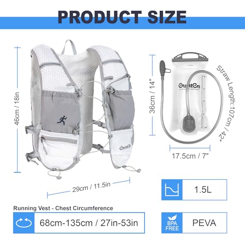 Running Vest with Adjustable Chest Straps for Women Men Hydration Vest for Marathon Jogging Hiking Cycling - size: Gray, style: Running Vest with one 1.5L Water Bladder