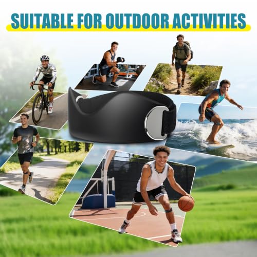 Pnrskter Silicone Patellar Tendon Strap, 2 Pack Non-Slip Knee Straps, Black