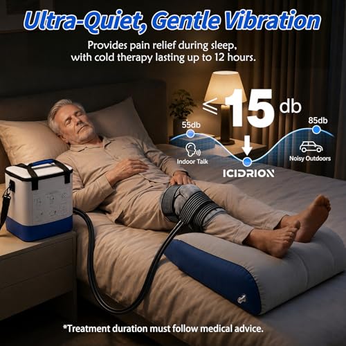 Ice Therapy Machine for Knee After Surgery with Inflatable Leg Raise Pillow (Ice Machine-man)