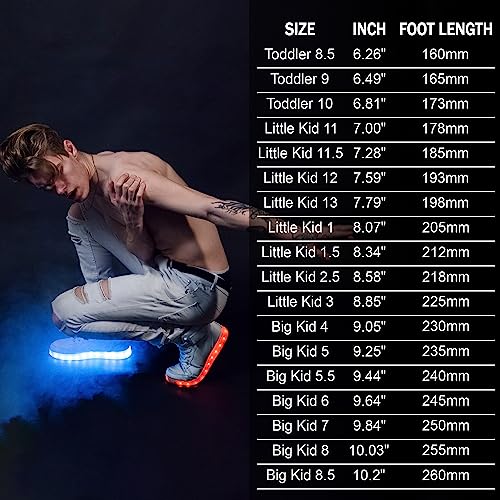 IGxx LED Light Up Shoes for Kids Boys Girls Sparkly Sneakers - color: White, size: 10 Toddler