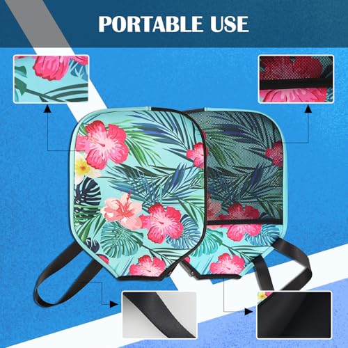 Pickleball Paddle Cover, Neoprene Sleeve 11.8 x 9.05 in - color: Floral 1 Pc