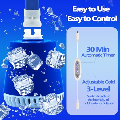 Inmoredo Cold Compression Machine for Knee, Portable Ice Therapy Machine with Quiet Pump and Compression Pad, Cooling System for Joint Support