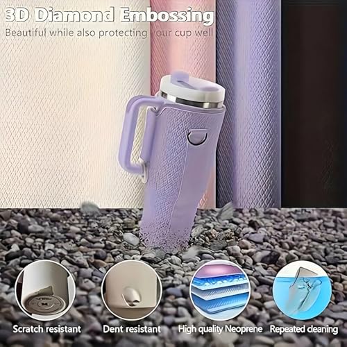 Water Bottle Carrier Bag with Phone Pocket for Stanley 40oz Cup Tumbler Crossbody Sling Pouch Adjustable Shoulder Strap Holder Sleeve for Stanley Cup Carry All Gym Hiking Walking Travel