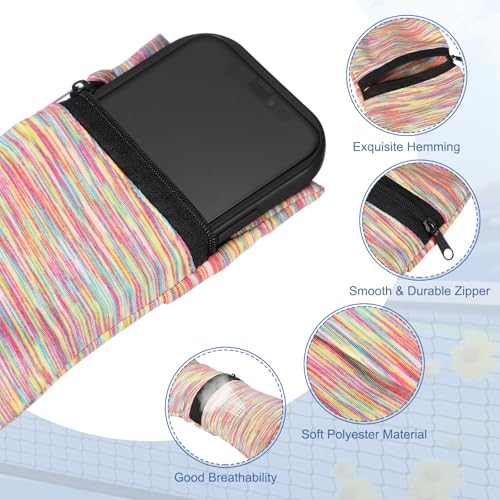 Wrist Pouch Wrist Wallet Wristband with Zipper Sports Sweatbands - color: Rainbow