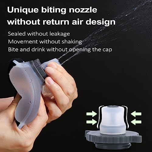 2PCS Wrist Water Bottle, Wearable HandsFree Silicone 7 Oz Running Water Bottle, Sports Portable Fitness Cycling Marathon Rock Climbing Cycling Sports Cup (black) - color: Semi transparent black