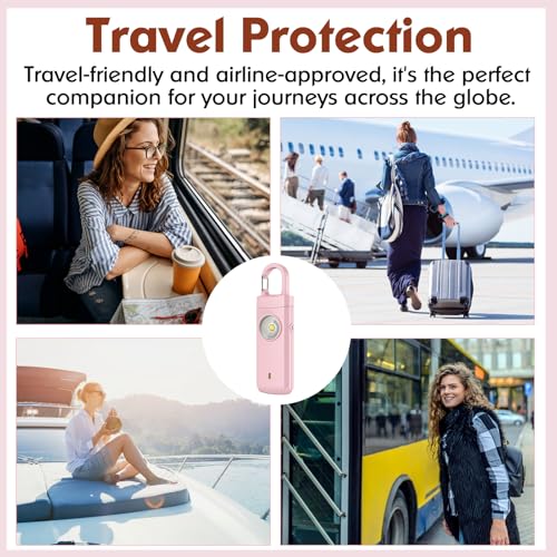 Rechargeable Personal Alarms for Women, Keychain Siren Alarm with Flashlight, Back to School College Essentials for Daughter, College Students, Teen Girls, Elders, Kids, Travel Essentials, Rose Gold - color: Rose Gold