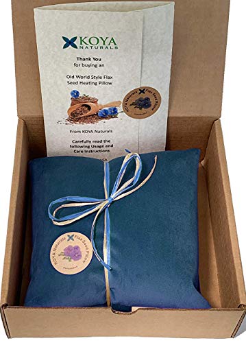 KOYA Naturals Soft Velvet Flax Seed Lavender Pillow Microwave Heating Pad - color: Turquoise