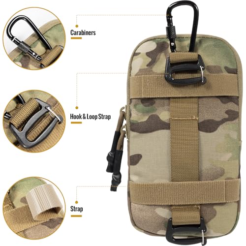 ONETIGRIS Backpack Strap Pouch, MOLLE Phone Holster for Backpack & Belt - color: Camocolor