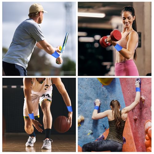 PATIKIL Foam Pre Wrap Athletic Tape 2.75 Inch x 30 Yards, 4 Rolls Non-Adhesive Prewrap Headbands for Hair Soccer Sport Wrists Elbows Knees Ankles, Pedicle Blue - color: Pedicle Blue