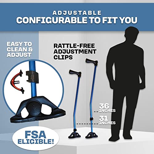 Dynamo Swing Cane with Articulating Foot – Walking Cane, Lightweight, Heavy Duty, All-Terrain, Adjustable, Super Soft Ergonomic Grip, for Seniors & Adults, Multi-Color (Ella Black) - color: Ella Black