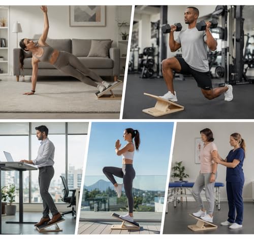 Slant Board for Calf Stretching with Resistance Bands – Adjustable Calf Stretcher Incline Board for Squats, Ankle Mobility & Leg Training