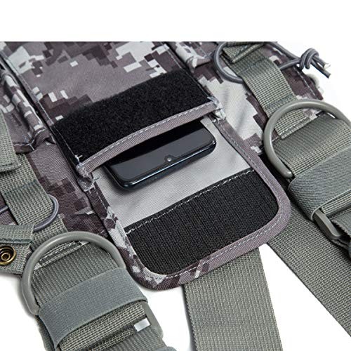 Radio Shoulder Holster Chest Harness Holder Vest Rig for Two Way Radio Chest Front Pack Pouch Walkie Talkie Case with Front Pouches for Kenwood Arcshell Retevis Baofeng UV-5R F8HP UV-82 888S(Camo) - color: camo