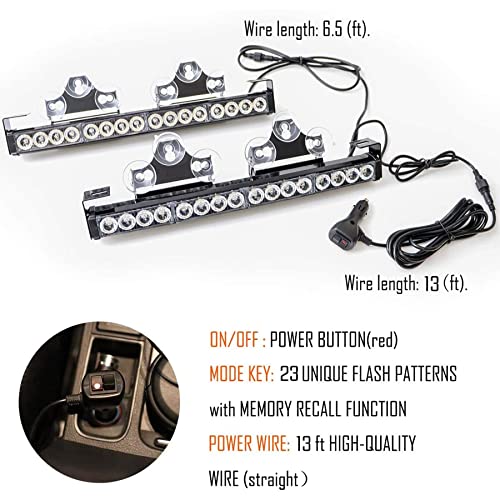 2 in 1 Emergency Strobe Traffic Advisor Light Bar 21 Flash Patterns - color: Blue/White
